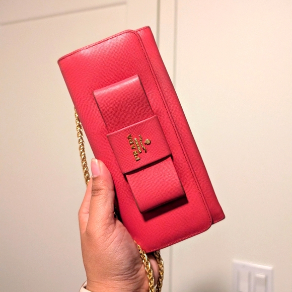 Pink Prada Wallet with Double Snap - Picture 3 of 13